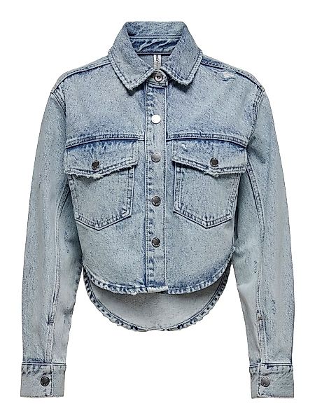 ONLY Cropped Fit Jeanshemd Damen Blau günstig online kaufen