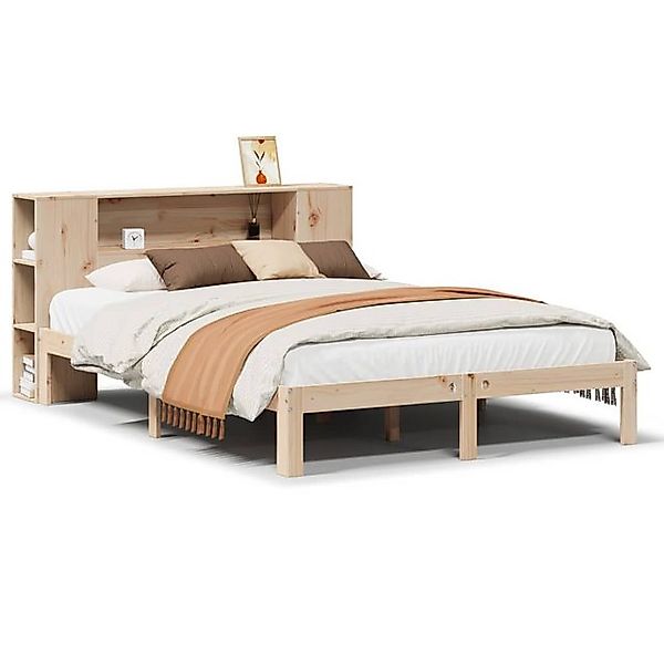 vidaXL Bett, Massivholzbett mit Regal ohne Matratze 150x200 cm Kiefer günstig online kaufen