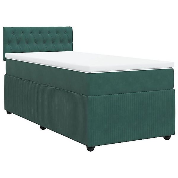 vidaXL Bett Boxspringbett mit Matratze Dunkelgrün 90x190 cm Samt günstig online kaufen