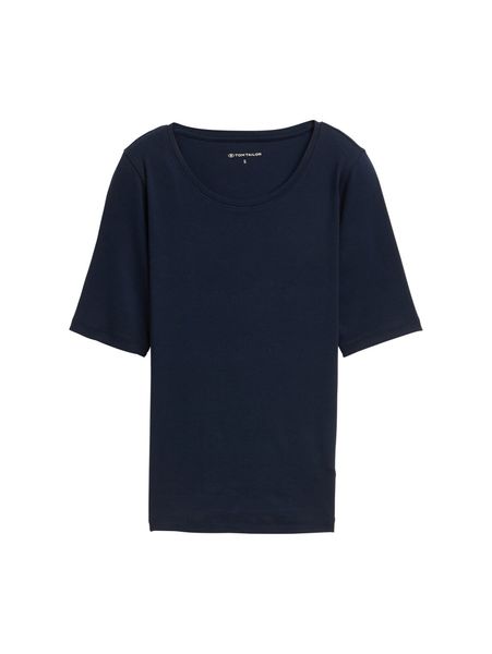TOM TAILOR T-Shirt mit großem Rundhalsausschnitt günstig online kaufen