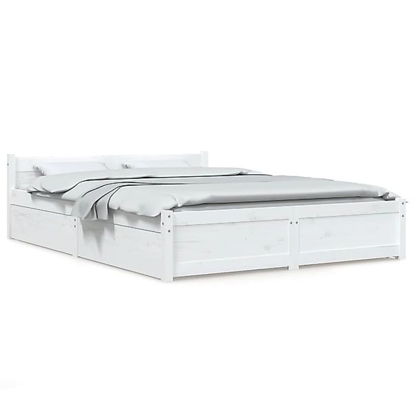 vidaXL Bett mit Schubladen Weiß 120x200 cm Modell 11119780 günstig online kaufen