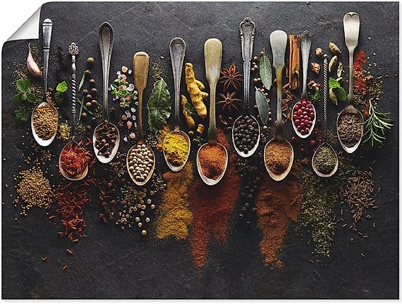 Artland Wandbild »Kräuter Gewürze Schiefer« Lebensmittel 1 Stk. tlg. als Al günstig online kaufen
