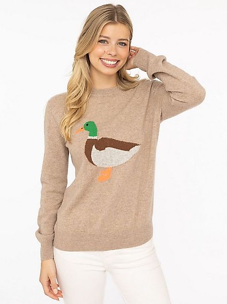 Zwillingsherz Strickpullover Duck Rundhals,aus reinem Kaschmir mit großer E günstig online kaufen