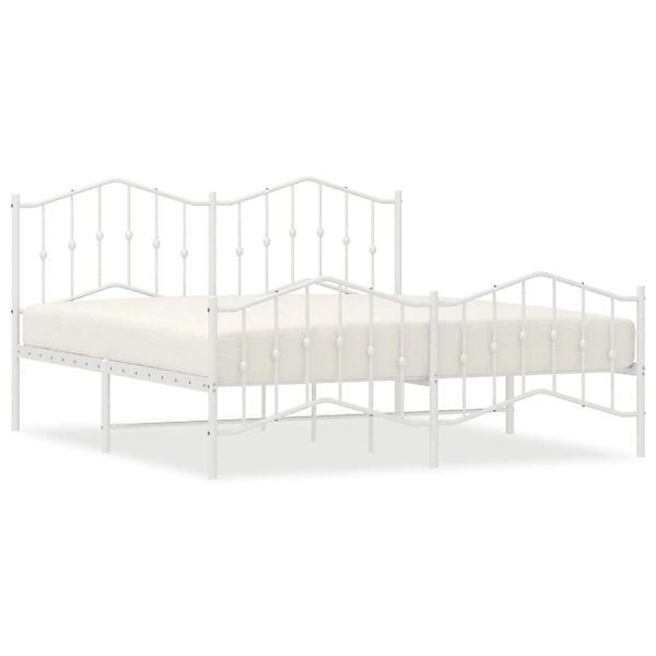 vidaXL Bettgestell mit Kopf- und Fußteil Metall Weiß 183x213 cm Modell 3192 günstig online kaufen