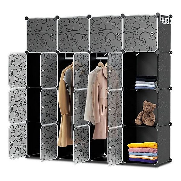 Clanmacy Kleiderschrank DIY 12/16/20 Würfel Kombischrank Stecksystem Steckr günstig online kaufen