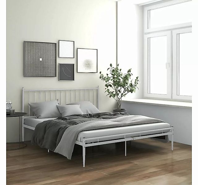 furnicato Bett Weiß Metall 200x200 cm günstig online kaufen