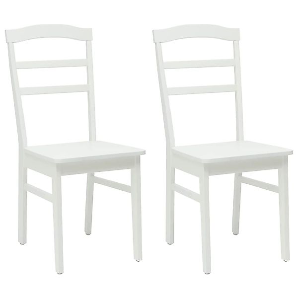vidaXL Esszimmerstuhl 2 Stk Weiß Massives Gummiholz 42020498 günstig online kaufen