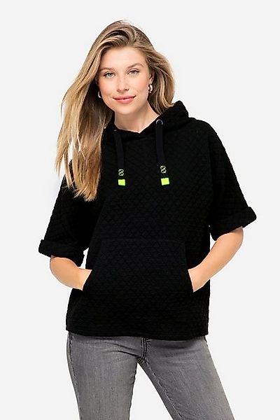 Laurasøn Sweatshirt Sweat-Pullunder Waffel-Jacquard Kapuze günstig online kaufen