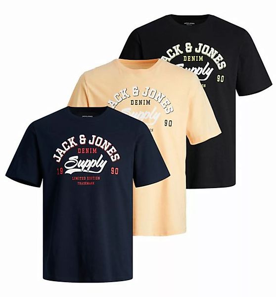Jack & Jones Print-Shirt Herren T-Shirt 3er Pack Rundhals Print kurzarm Shi günstig online kaufen