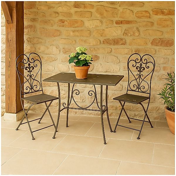 HTI-Living Gartentisch Metalltisch Braun Lily (Stück, günstig online kaufen