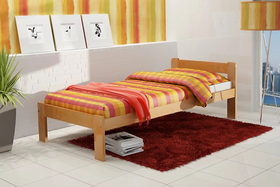 thematys Jugendbett Holzbett Kinderbett 90x200cm aus Kiefernholz in Natur E günstig online kaufen