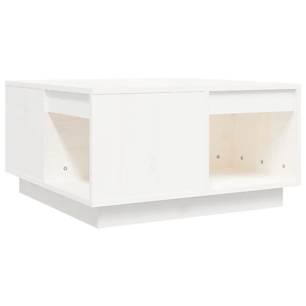 vidaXL Couchtisch Weiß 60x61x32,5 cm Massivholz Kiefer 814530 günstig online kaufen