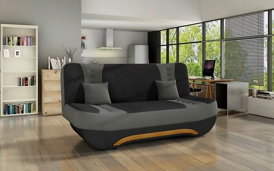 JVmoebel Schlafsofa, Dreifachsitz Textilsofa Couch Holz Sofa 3 Sitzer Texti günstig online kaufen