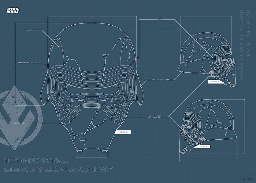 Komar Bild "Star Wars EP9 Blueprint Kylo Helmet" Star Wars 1 Stk. tlg. Wand günstig online kaufen