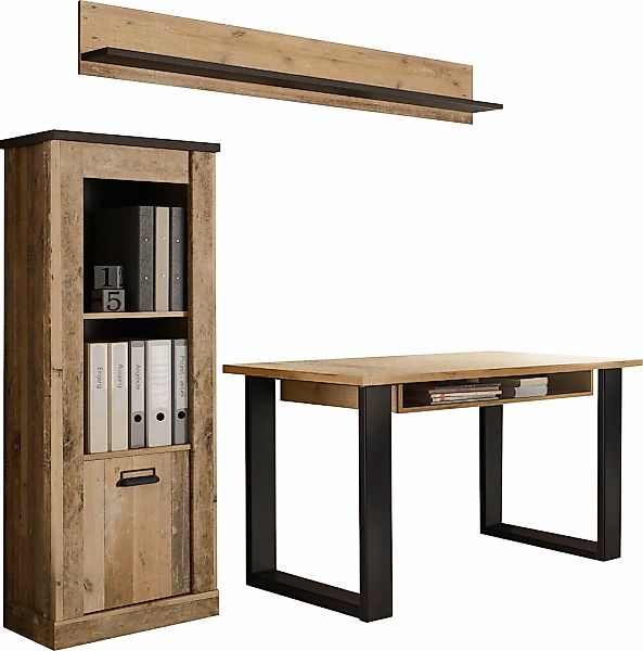 Home affaire Schrank-Set "SHERWOOD" 3 Stk. tlg. Holz Dekor, mit Scheunentor günstig online kaufen