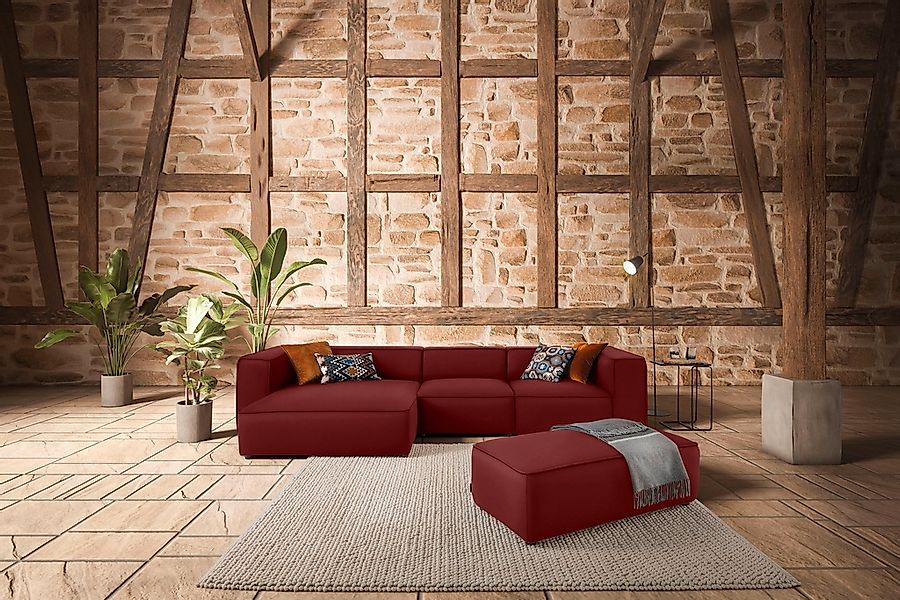 W.SCHILLIG Ecksofa "around-the-block", mit eleganter Biese, mit Federkern, günstig online kaufen