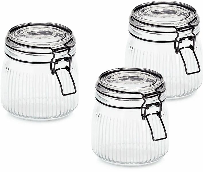 Zeller Present Vorratsglas "mit Bügelverschluss, 3-tlg." Set, 3 Stk. tlg. l günstig online kaufen