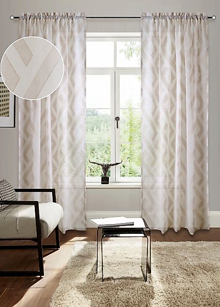 Bruno Banani Gardine "Lynn" Stangendurchzug 1 Stk. tlg. schöner Schal, Sche günstig online kaufen