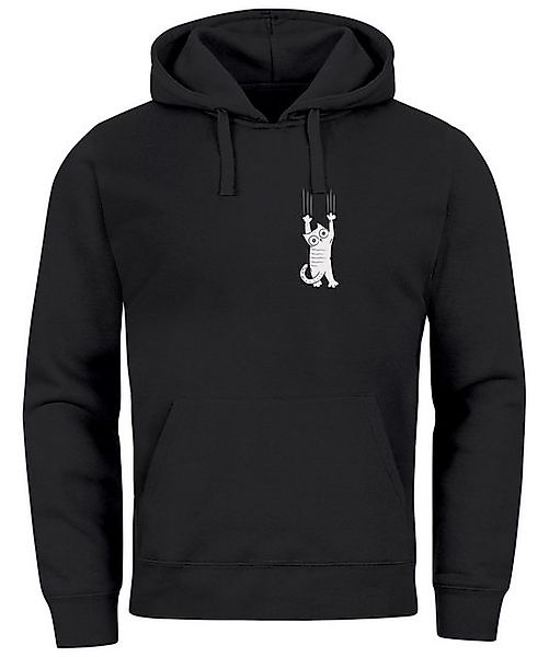 Neverless Hoodie Hoodie Herren Aufdruck Katze günstig online kaufen
