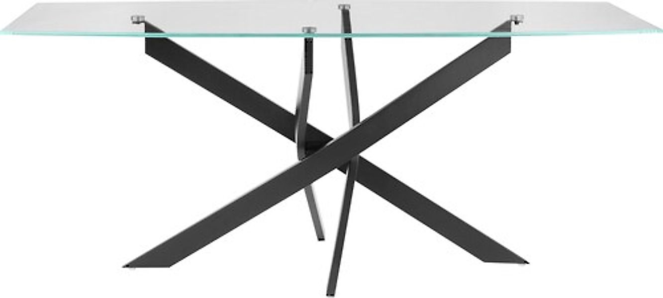 INOSIGN Esstisch »Kairi«, Glastischplatte, pulverbeschichtetem Metallgestel günstig online kaufen