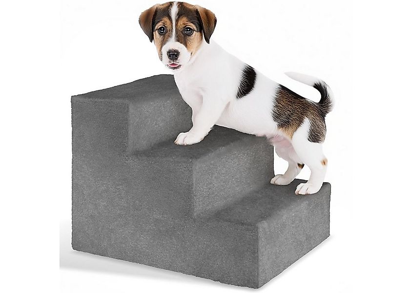 tectake Haustiertreppe Hundetreppe Paw Path mit Plüschbezug 37 x 45 x 34,5 günstig online kaufen