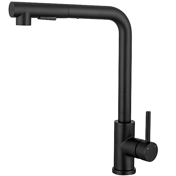 AICA Wasserhahn Schwarz Hochdruck Küchenarmatur mit Brause Ausziehbar 360° günstig online kaufen