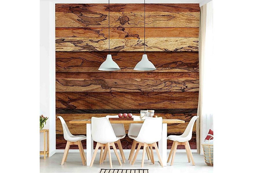 Bilderdepot24 Vliestapete Holzoptik Holzwand Bretter Muster 3D-Effekt Moder günstig online kaufen