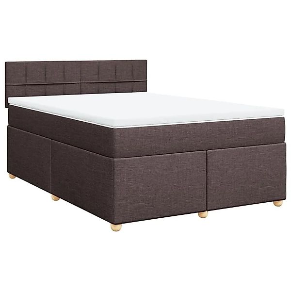 vidaXL Boxspringbett mit Matratze Dunkelbraun 140x200 cm Stoff 3286706 günstig online kaufen