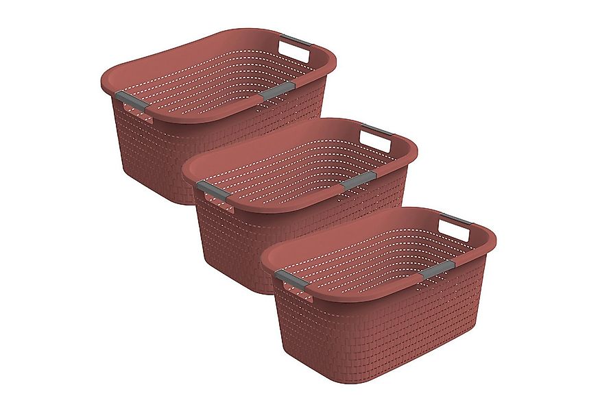 ROTHO Wäschekorb 3er-Set Wäschebox 40L COUNTRY, ergonomische Wäschebehälter günstig online kaufen