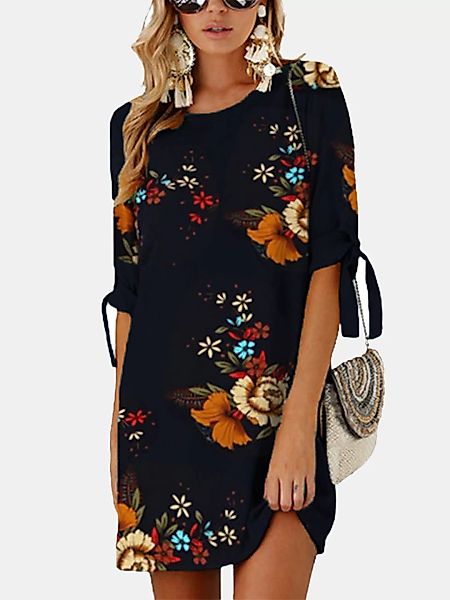 Halbärmel Blumendruck Bandage Mini Kleid Für Damen günstig online kaufen