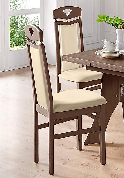 Home affaire Esszimmerstuhl "Berta Küchenstuhl" (Set) 2 Stk.Bezug in Microf günstig online kaufen