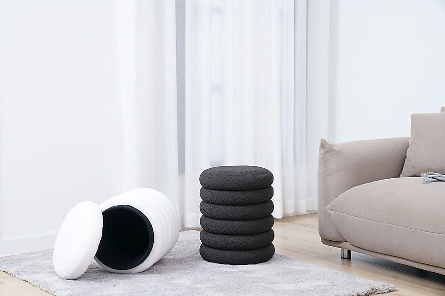 SalesFever Polsterhocker "Komfortabler Hocker mit Stil" Praktischer Staurau günstig online kaufen