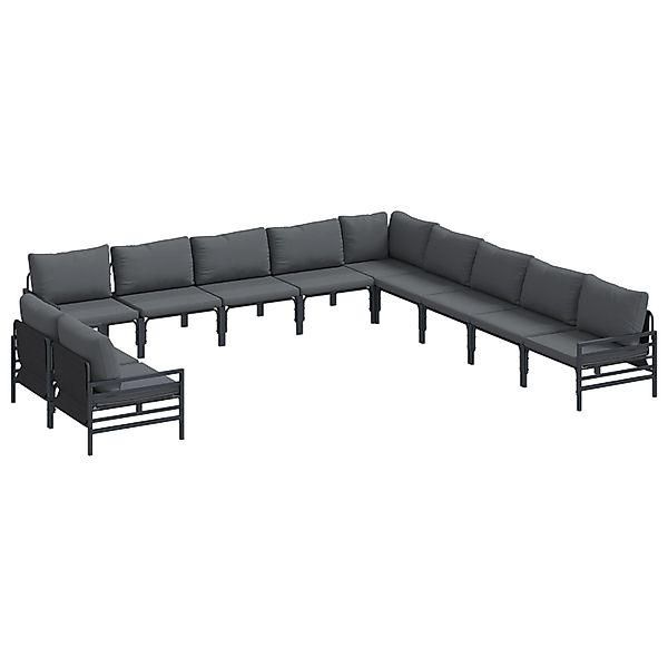 vidaXL Garten-Sofa-Set 11-Tlg Anthrazit Stahl 3379006 günstig online kaufen