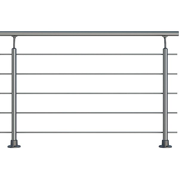Dolle Geländer-Komplettset 150 cm Bodenmontage Aluminium günstig online kaufen