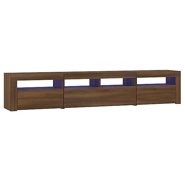 VidaXL TV-Schrank mit LED-Leuchten Braun Eichen-Optik 210x35x40 cm günstig online kaufen