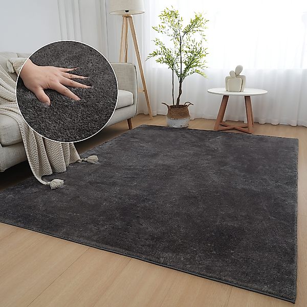 my home Teppich "Cali, weich, modern, waschbar" rechteckig 16 mm Höhe Uni-F günstig online kaufen