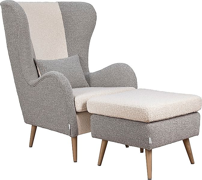 Home affaire Sessel "Salla Bezug Bouclé oder Struktur fein, Ohrensessel", w günstig online kaufen