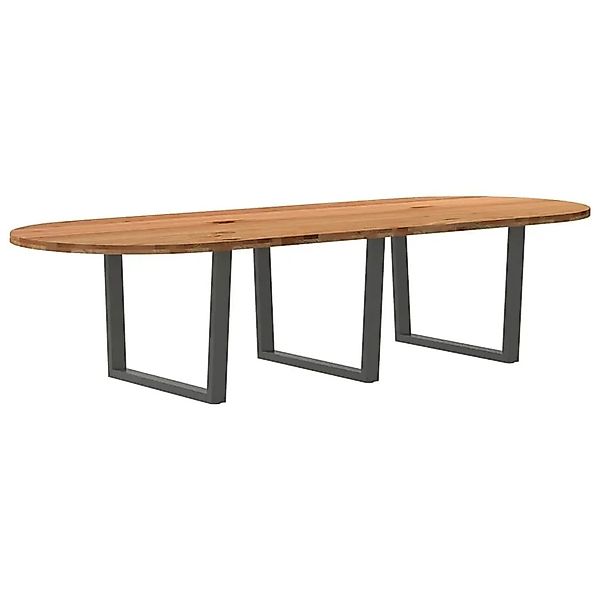vidaXL Esstisch Hellbraun 320x120x74 cm Massivholz Eiche Oval 3328216 günstig online kaufen