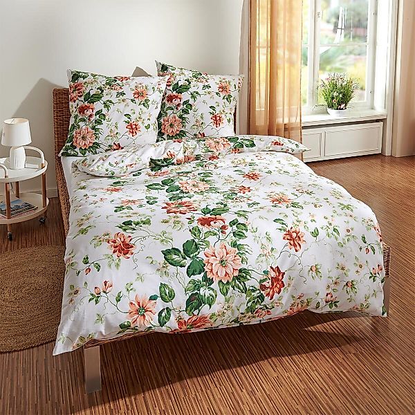 TRAUMSCHLAF Bettwäsche Blumen, Flanell, 2 teilig, günstig online kaufen