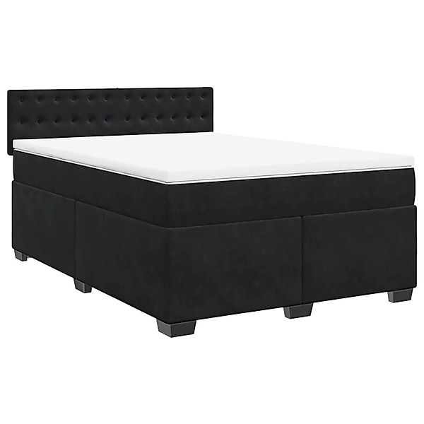 vidaXL Boxspringbett mit Matratze Schwarz 160x200 cm Samt2107530 günstig online kaufen