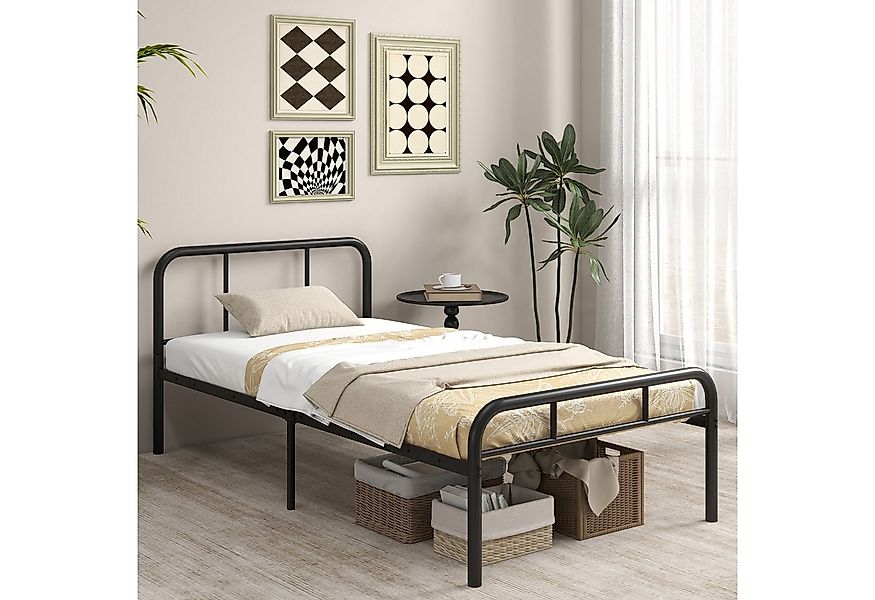COSTWAY Metallbett (1-tlg), Metallbett, Doppelbett, mit Lattenrost, für 90x günstig online kaufen