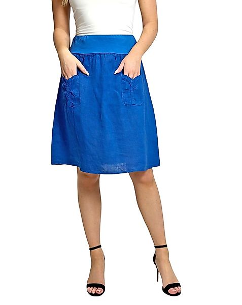 Mississhop A-Linien-Rock Leinen Rock Sommerrock locker günstig online kaufen