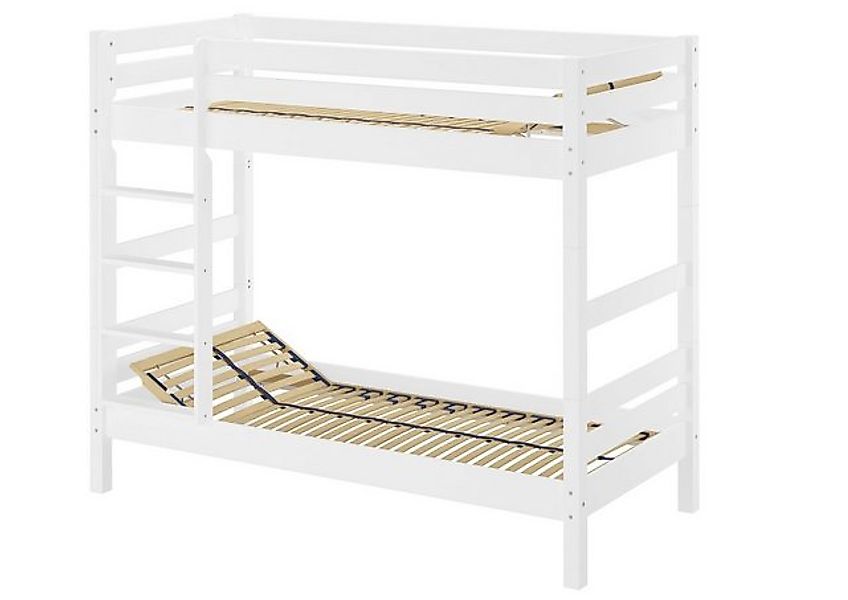 ERST-HOLZ Etagenbett Stabiles Etagenbett Buche Massivholz in Waschweiß 90x2 günstig online kaufen