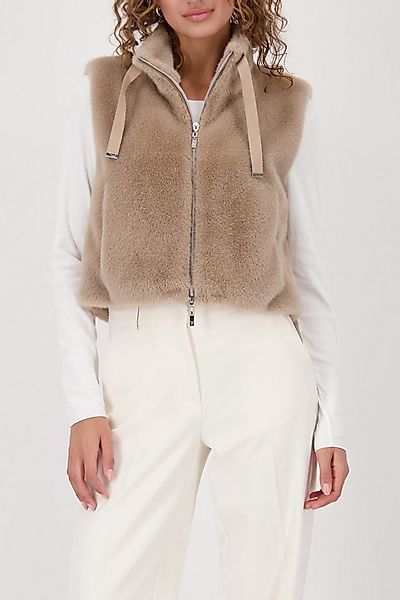 Monari Fellimitatweste Weste fake fur Regular fit mit Rundhalsausschnitt günstig online kaufen