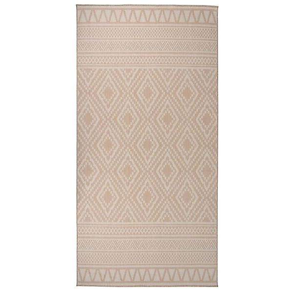 vidaXL Outdoorteppich Flachgewebe 100x200 Cm Braun Gestreift 1124034 günstig online kaufen