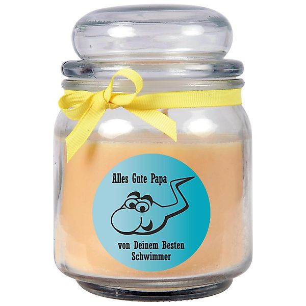 HS Candle Duftkerze & Bonbon Glas Vatertag Gelb Vanille günstig online kaufen