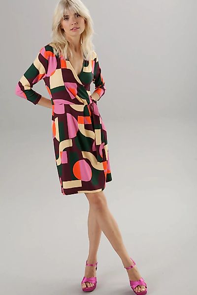 Aniston SELECTED Jerseykleid, mit Ausschnitt in Wickeloptik und Bindedetail günstig online kaufen