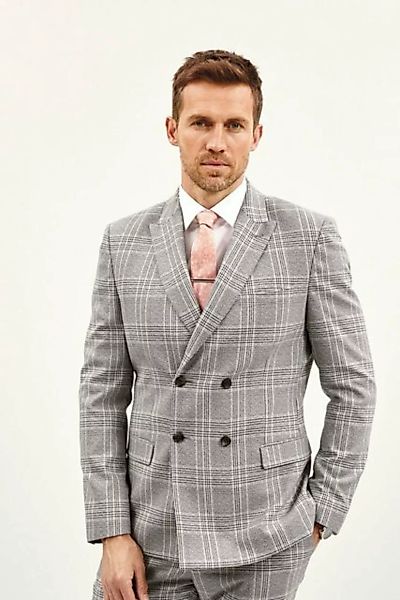 Next Baukastensakko Anzug mit Karomuster: Slim Fit doppelreihige Jacke (1-t günstig online kaufen