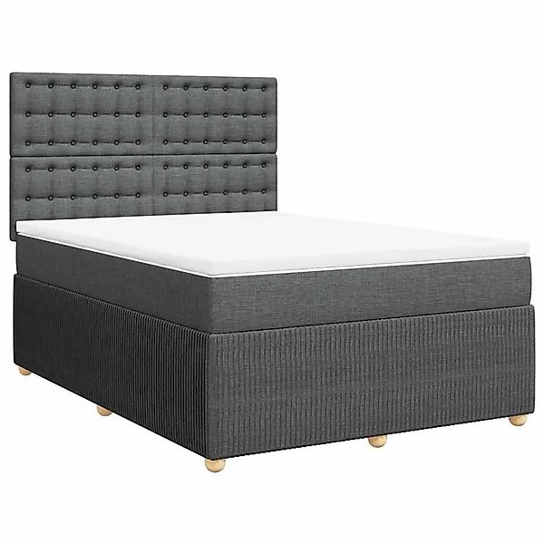 vidaXL Boxspringbett mit Matratze Dunkelgrau 140x190 cm Stoff 3292066 günstig online kaufen