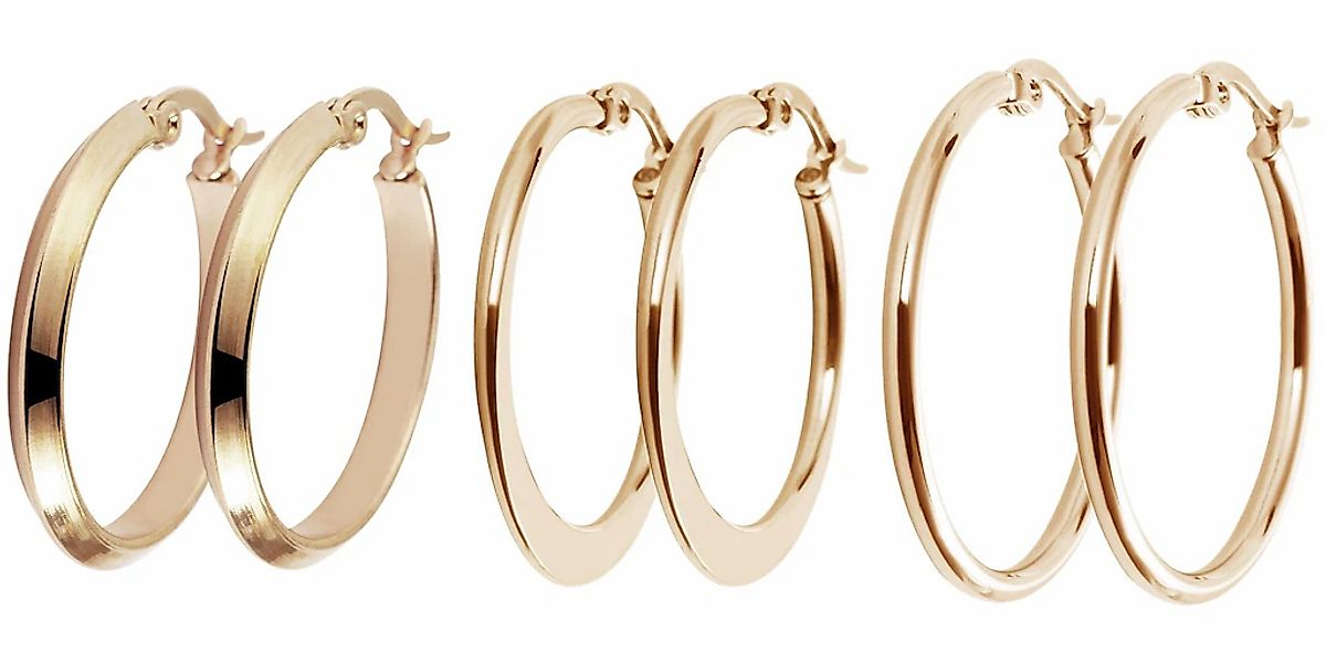 Adelia´s Paar Creolen "Damen Ohrringe – Creole aus Edelstahl" Ideal als Ges günstig online kaufen